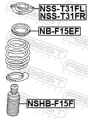 Wälzlager, Federbeinstützlager Vorderachse FEBEST NB-F15EF Bild Wälzlager, Federbeinstützlager Vorderachse FEBEST NB-F15EF