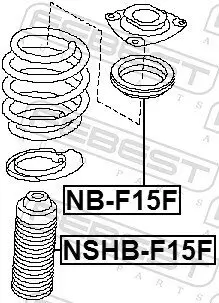 Wälzlager, Federbeinstützlager Vorderachse FEBEST NB-F15F Bild Wälzlager, Federbeinstützlager Vorderachse FEBEST NB-F15F
