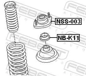 Wälzlager, Federbeinstützlager Vorderachse FEBEST NB-K11 Bild Wälzlager, Federbeinstützlager Vorderachse FEBEST NB-K11