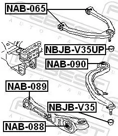 Reparatursatz, Trag-/Führungsgelenk Vorderachse beidseitig oben FEBEST NBJB-V35UP Bild Reparatursatz, Trag-/Führungsgelenk Vorderachse beidseitig oben FEBEST NBJB-V35UP