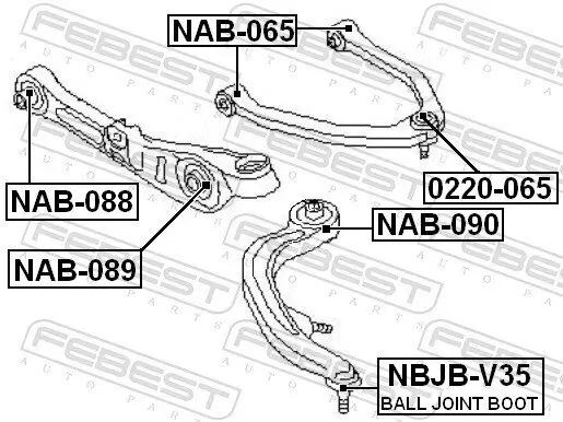 Reparatursatz, Trag-/Führungsgelenk FEBEST NBJB-V35 Bild Reparatursatz, Trag-/Führungsgelenk FEBEST NBJB-V35