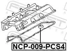 Dichtung, Zylinderkopfhaube FEBEST NCP-009-PCS4 Bild Dichtung, Zylinderkopfhaube FEBEST NCP-009-PCS4