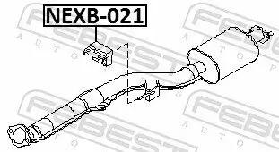 Montagesatz, Abgasanlage mitte links FEBEST NEXB-021 Bild Montagesatz, Abgasanlage mitte links FEBEST NEXB-021