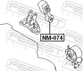 Lagerung, Motor hinten FEBEST NM-074 Bild Lagerung, Motor hinten FEBEST NM-074