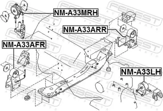 Lagerung, Motor vorne links FEBEST NM-A33LH Bild Lagerung, Motor vorne links FEBEST NM-A33LH