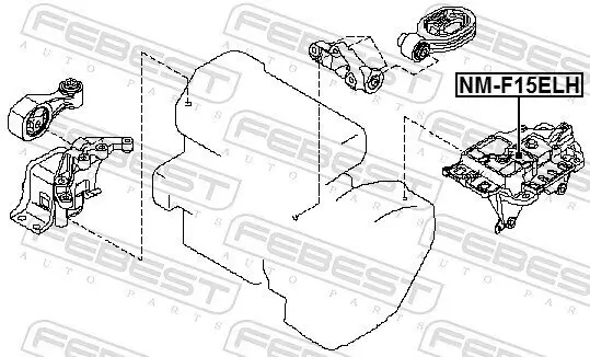 Lagerung, Motor FEBEST NM-F15ELH Bild Lagerung, Motor FEBEST NM-F15ELH