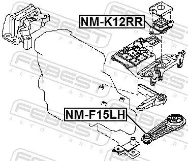 Lagerung, Motor unten vorne links FEBEST NM-F15LH Bild Lagerung, Motor unten vorne links FEBEST NM-F15LH