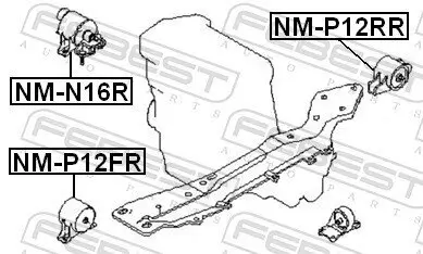 Lagerung, Motor hinten FEBEST NM-P12RR Bild Lagerung, Motor hinten FEBEST NM-P12RR
