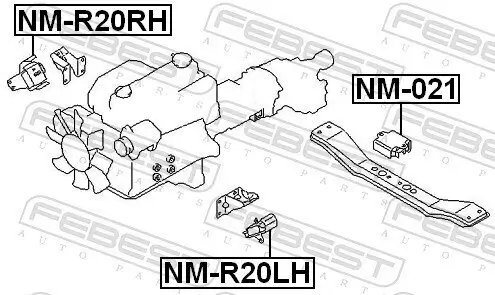 Lagerung, Motor vorne rechts FEBEST NM-R20RH Bild Lagerung, Motor vorne rechts FEBEST NM-R20RH