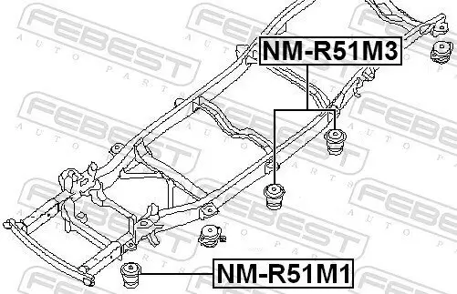 Lagerung, Fahrzeugrahmen FEBEST NM-R51M3 Bild Lagerung, Fahrzeugrahmen FEBEST NM-R51M3
