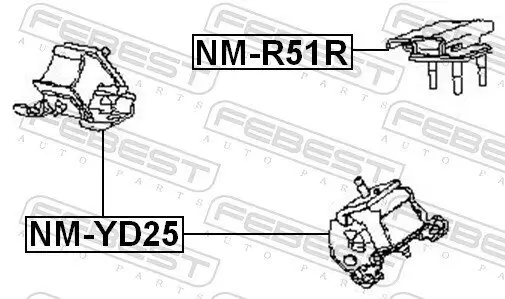 Lagerung, Motor hinten FEBEST NM-R51R Bild Lagerung, Motor hinten FEBEST NM-R51R
