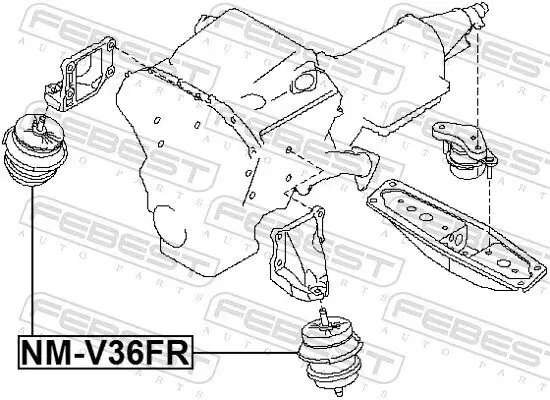Lagerung, Motor vorne FEBEST NM-V36FR Bild Lagerung, Motor vorne FEBEST NM-V36FR