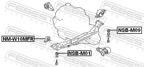 Lagerung, Motor vorne FEBEST NM-W10MFR Bild Lagerung, Motor vorne FEBEST NM-W10MFR