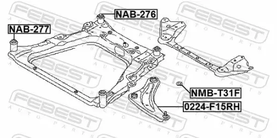 Lagerung, Achskörper unten FEBEST NMB-T31F Bild Lagerung, Achskörper unten FEBEST NMB-T31F