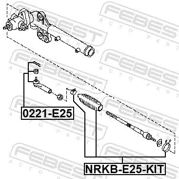 Faltenbalg, Lenkung Vorderachse FEBEST NRKB-E25-KIT Bild Faltenbalg, Lenkung Vorderachse FEBEST NRKB-E25-KIT