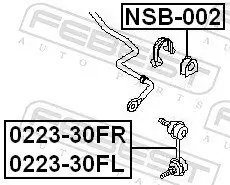 Lagerung, Stabilisator FEBEST NSB-002 Bild Lagerung, Stabilisator FEBEST NSB-002