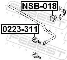 Lagerung, Stabilisator FEBEST NSB-018 Bild Lagerung, Stabilisator FEBEST NSB-018