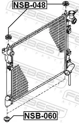 Lagerung, Kühler oben FEBEST NSB-048 Bild Lagerung, Kühler oben FEBEST NSB-048