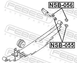 Lagerbuchse, Blattfeder an Federbock FEBEST NSB-056 Bild Lagerbuchse, Blattfeder an Federbock FEBEST NSB-056