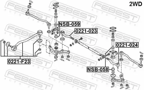 Buchse, Lenkhebel FEBEST NSB-058 Bild Buchse, Lenkhebel FEBEST NSB-058
