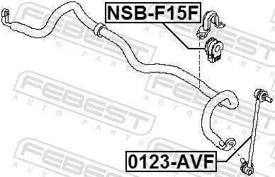 Lagerung, Stabilisator FEBEST NSB-F15F Bild Lagerung, Stabilisator FEBEST NSB-F15F