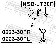 Lagerung, Stabilisator FEBEST NSB-JT30F Bild Lagerung, Stabilisator FEBEST NSB-JT30F