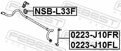 Lagerung, Stabilisator Vorderachse FEBEST NSB-L33F Bild Lagerung, Stabilisator Vorderachse FEBEST NSB-L33F