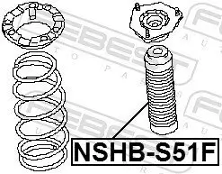 Schutzkappe/Faltenbalg, Stoßdämpfer Vorderachse FEBEST NSHB-S51F Bild Schutzkappe/Faltenbalg, Stoßdämpfer Vorderachse FEBEST NSHB-S51F