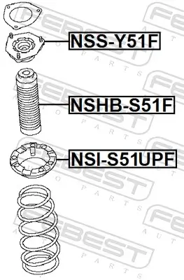 Federteller Vorderachse oben FEBEST NSI-S51UPF Bild Federteller Vorderachse oben FEBEST NSI-S51UPF