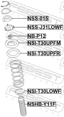 Federteller Vorderachse oben FEBEST NSI-T30UPFR Bild Federteller Vorderachse oben FEBEST NSI-T30UPFR