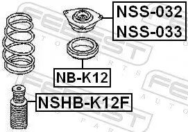 Federbeinstützlager Vorderachse rechts FEBEST NSS-032 Bild Federbeinstützlager Vorderachse rechts FEBEST NSS-032
