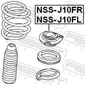 Federbeinstützlager Vorderachse links FEBEST NSS-J10FL Bild Federbeinstützlager Vorderachse links FEBEST NSS-J10FL