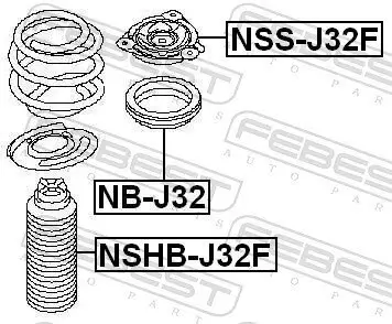 Federbeinstützlager Vorderachse FEBEST NSS-J32F Bild Federbeinstützlager Vorderachse FEBEST NSS-J32F