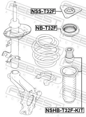 Federbeinstützlager Vorderachse FEBEST NSS-T32F Bild Federbeinstützlager Vorderachse FEBEST NSS-T32F