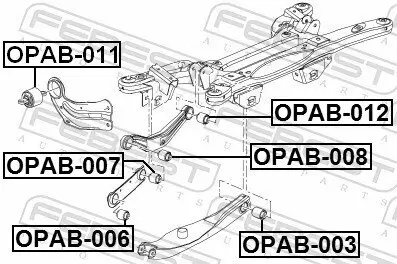 Lagerung, Lenker Hinterachse FEBEST OPAB-006 Bild Lagerung, Lenker Hinterachse FEBEST OPAB-006