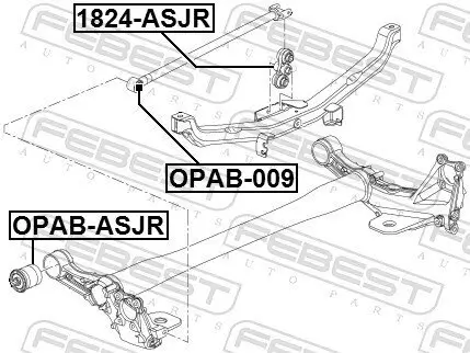 Lagerung, Achskörper Hinterachse FEBEST OPAB-ASJR Bild Lagerung, Achskörper Hinterachse FEBEST OPAB-ASJR