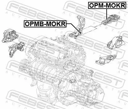 Lagerung, Motor hinten FEBEST OPMB-MOKR Bild Lagerung, Motor hinten FEBEST OPMB-MOKR