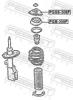 Wälzlager, Federbeinstützlager Vorderachse FEBEST PGB-308F Bild Wälzlager, Federbeinstützlager Vorderachse FEBEST PGB-308F
