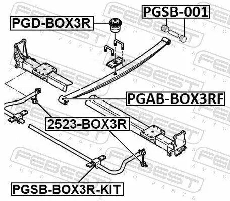 Blattfederanschlag, Zusatzfeder FEBEST PGD-BOX3R Bild Blattfederanschlag, Zusatzfeder FEBEST PGD-BOX3R