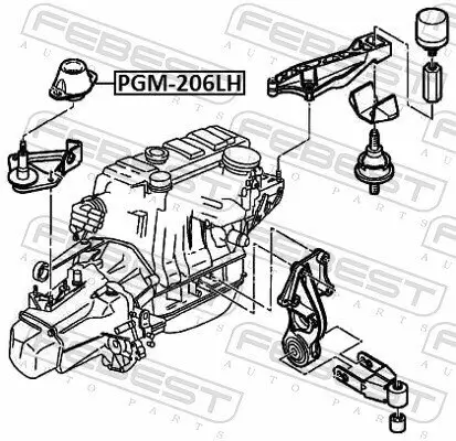 Lagerung, Motor FEBEST PGM-206LH Bild Lagerung, Motor FEBEST PGM-206LH