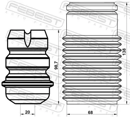 Staubschutzsatz, Stoßdämpfer FEBEST PGSHB-5008F-KIT Bild Staubschutzsatz, Stoßdämpfer FEBEST PGSHB-5008F-KIT