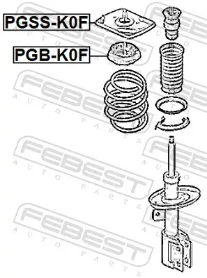 Federbeinstützlager Vorderachse FEBEST PGSS-K0F Bild Federbeinstützlager Vorderachse FEBEST PGSS-K0F