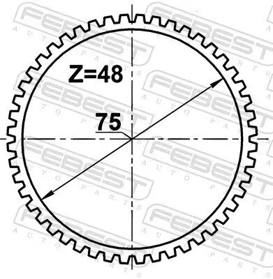 Sensorring, ABS Vorderachse FEBEST RABS-DUSTA48 Bild Sensorring, ABS Vorderachse FEBEST RABS-DUSTA48