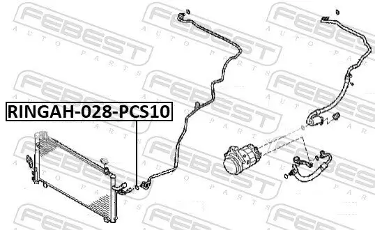 Dichtring, Kältemittelleitung FEBEST RINGAH-028-PCS10 Bild Dichtring, Kältemittelleitung FEBEST RINGAH-028-PCS10