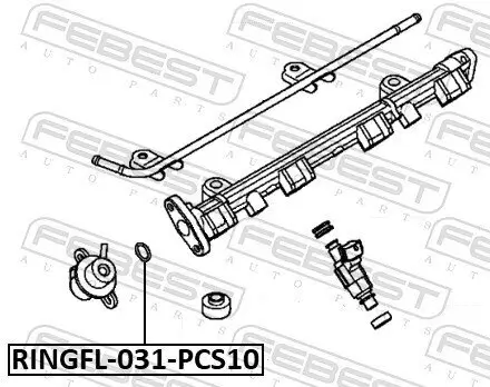 Dichtung, Kraftstoffleitung FEBEST RINGFL-031-PCS10 Bild Dichtung, Kraftstoffleitung FEBEST RINGFL-031-PCS10