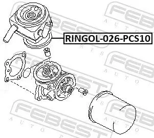 Dichtung, Ölkühler FEBEST RINGOL-026-PCS10 Bild Dichtung, Ölkühler FEBEST RINGOL-026-PCS10