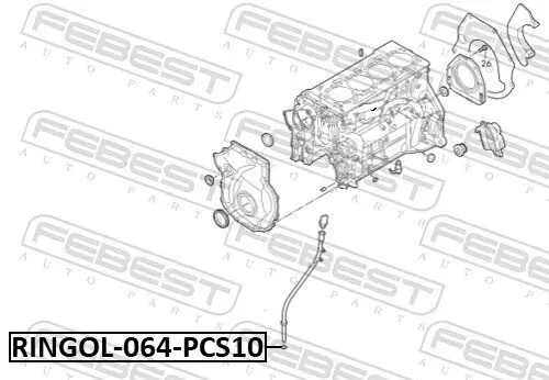 Dichtung, Ölpeilstab FEBEST RINGOL-064-PCS10 Bild Dichtung, Ölpeilstab FEBEST RINGOL-064-PCS10