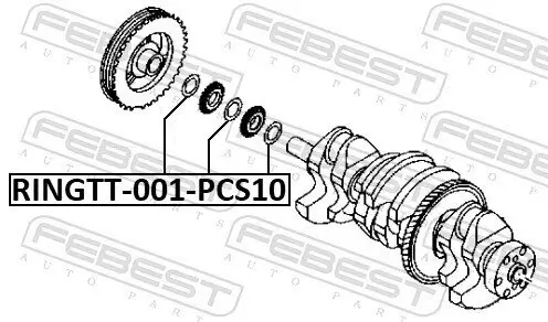Laufring, Kurbelwelle FEBEST RINGTT-001-PCS10 Bild Laufring, Kurbelwelle FEBEST RINGTT-001-PCS10