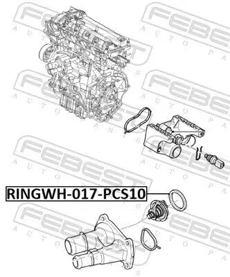 Dichtung, Kühlmittelflansch FEBEST RINGWH-017-PCS10 Bild Dichtung, Kühlmittelflansch FEBEST RINGWH-017-PCS10