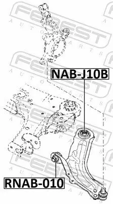 Lagerung, Lenker vorne Vorderachse Vorderachse unten FEBEST RNAB-010 Bild Lagerung, Lenker vorne Vorderachse Vorderachse unten FEBEST RNAB-010
